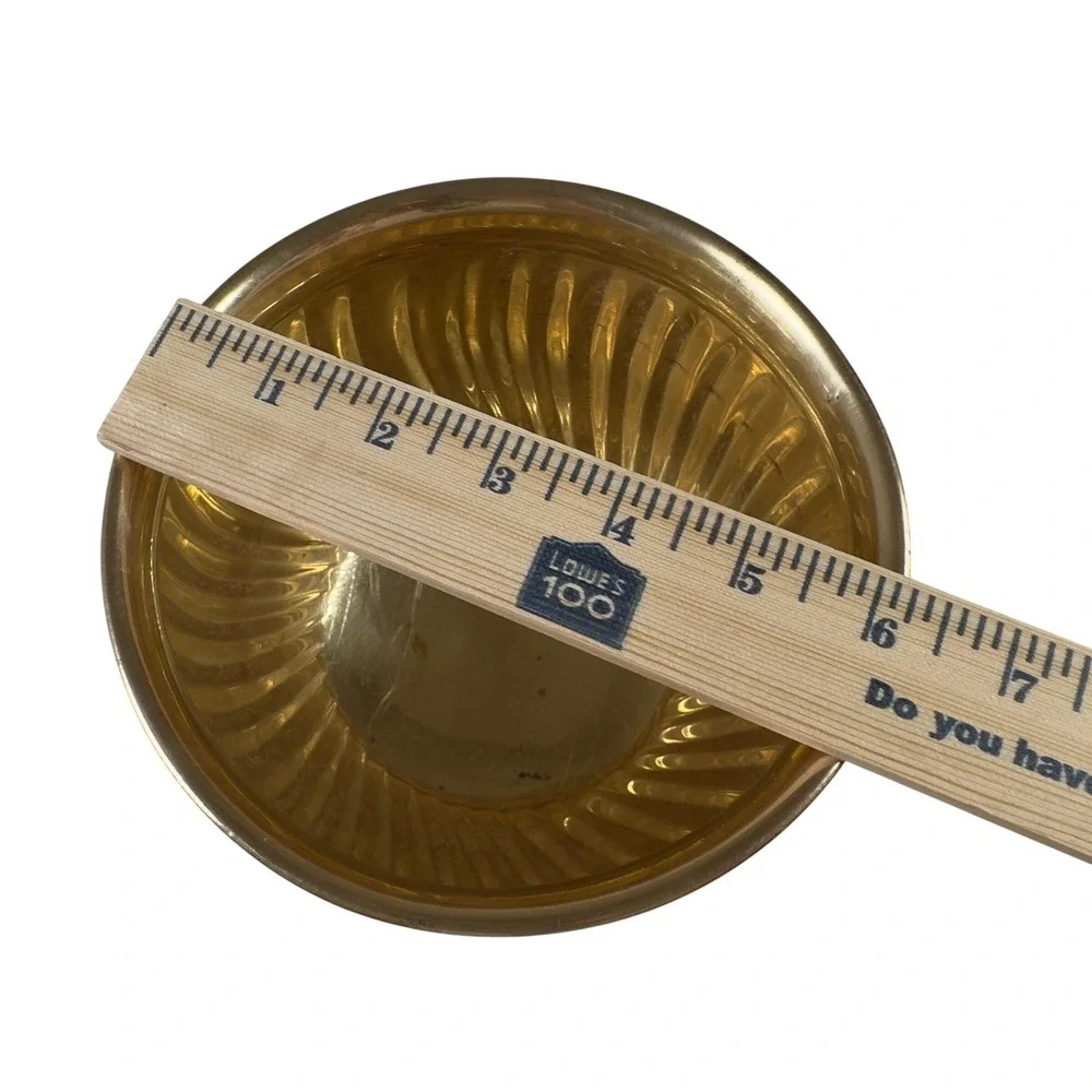 Vintage Brass Fluted Pedestal Bowl Decorative‎ Tabletop Accent Decor